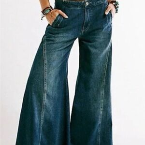 We The Free Dark Blue Flare Jeans